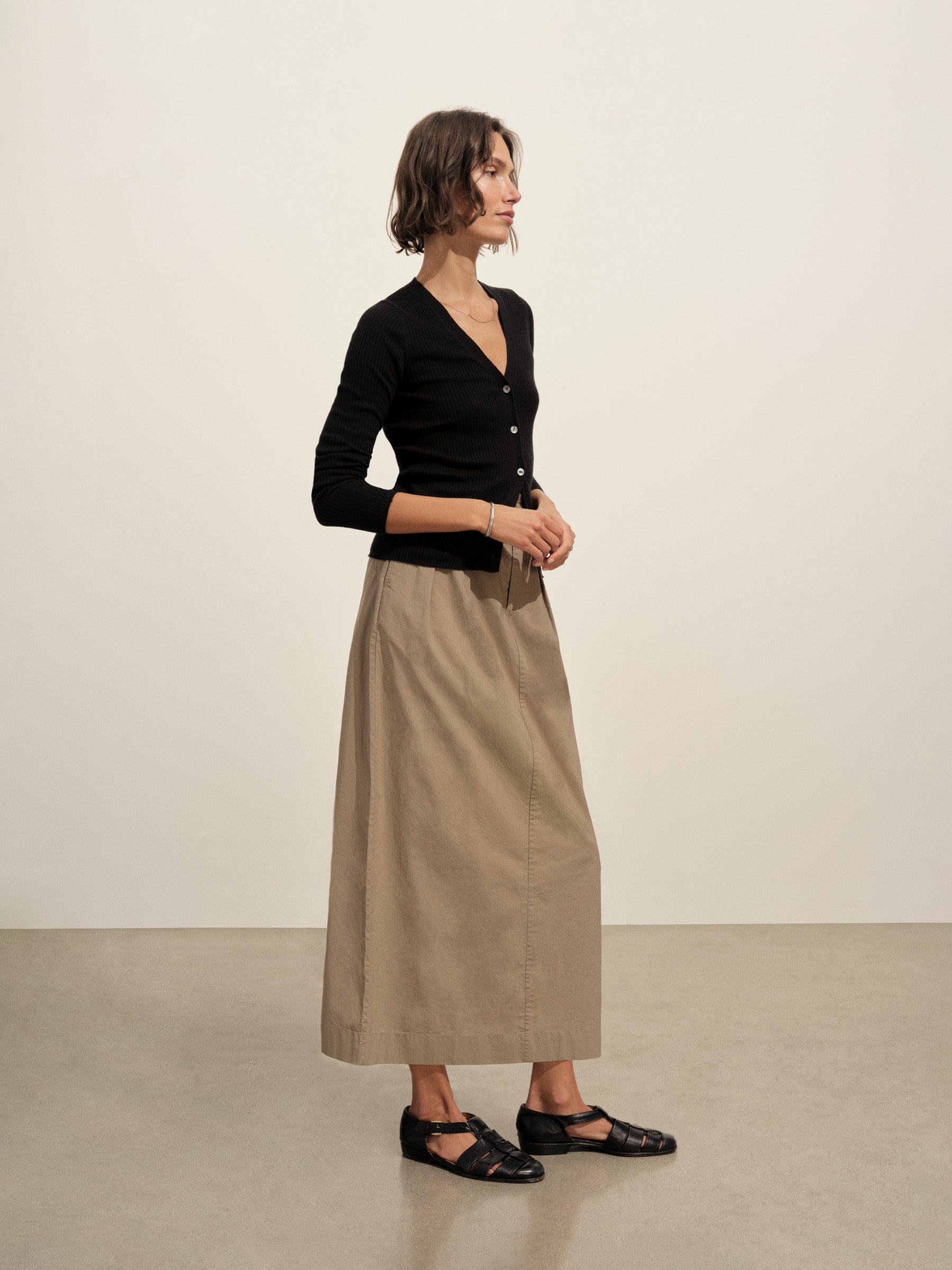Mushroom Paperweight Poplin Pleated Skirt - Image 3