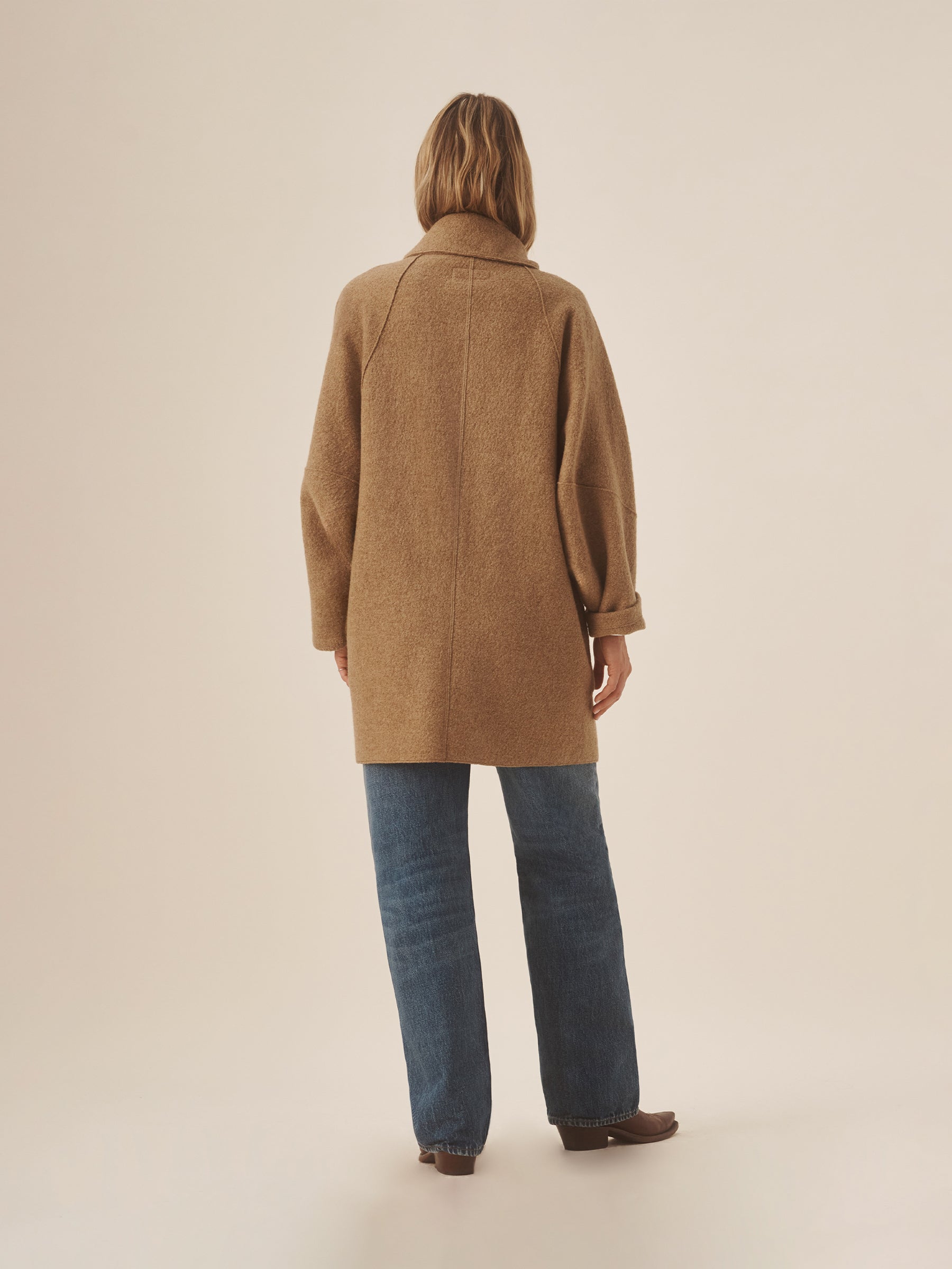 Heather Camel Felted Wool Blanket Coat - Image 4