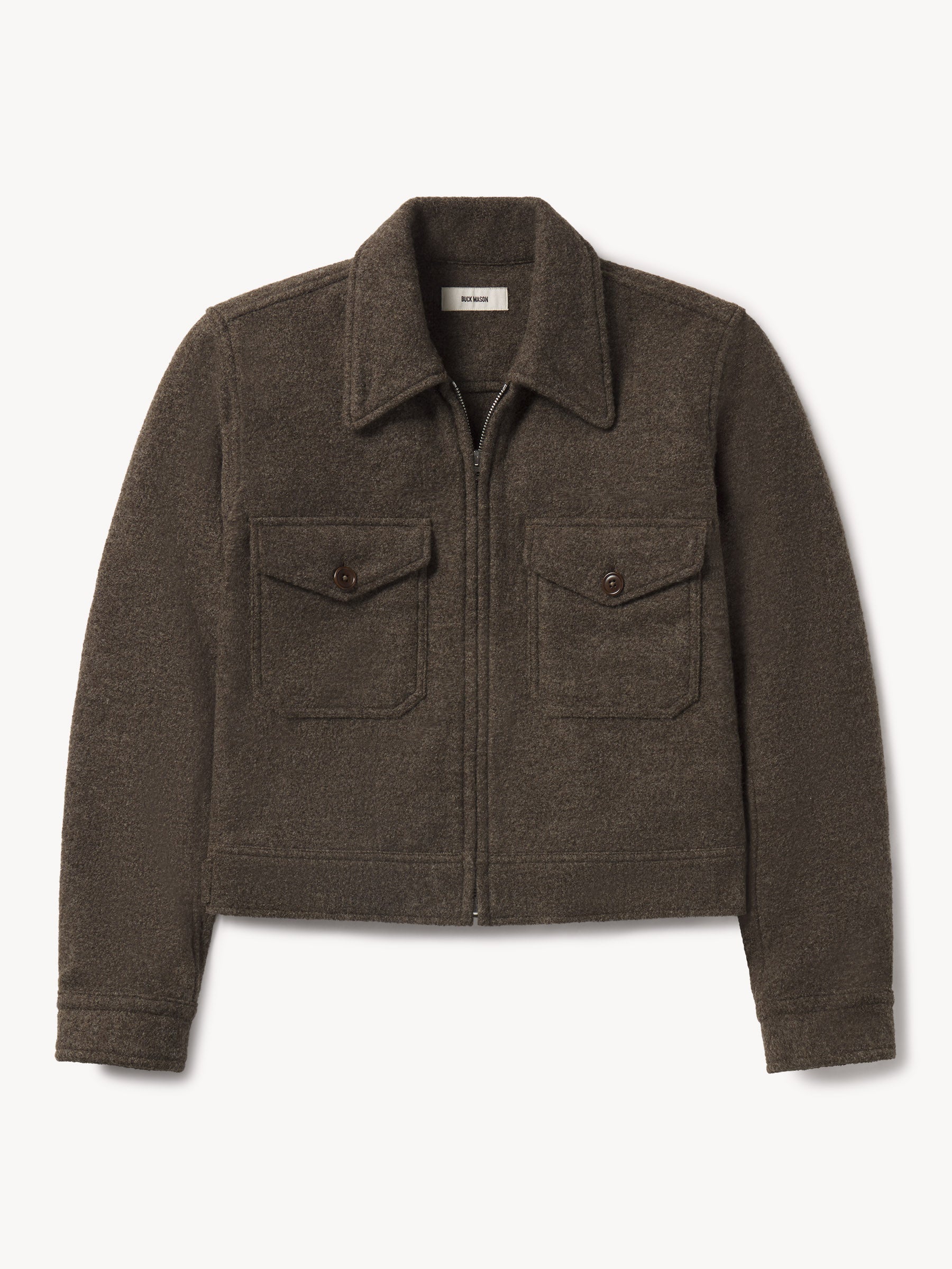 Marled River Rock Felted Wool Rider Jacket