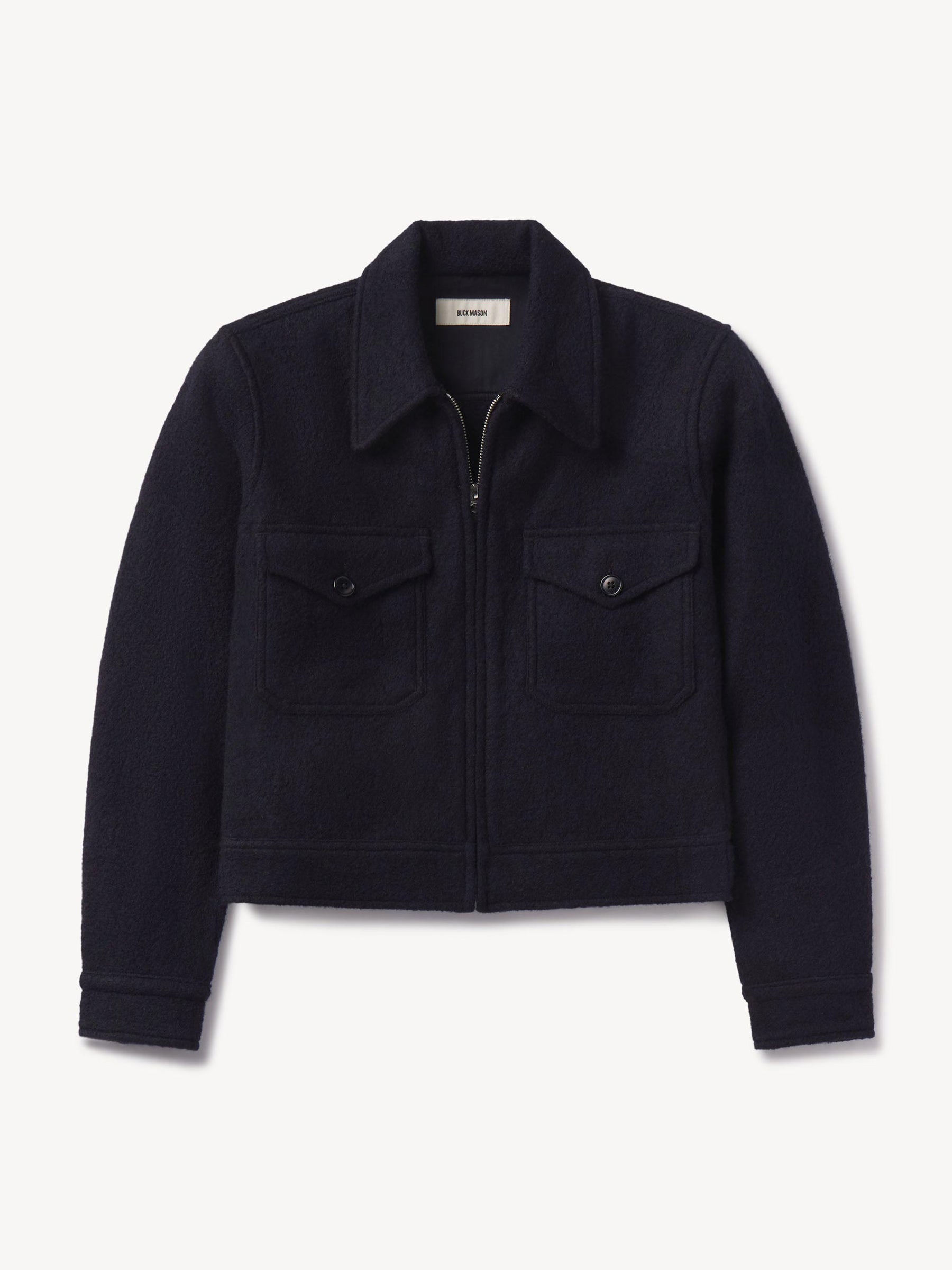 Alternative view of Navy Felted Wool Rider Jacket