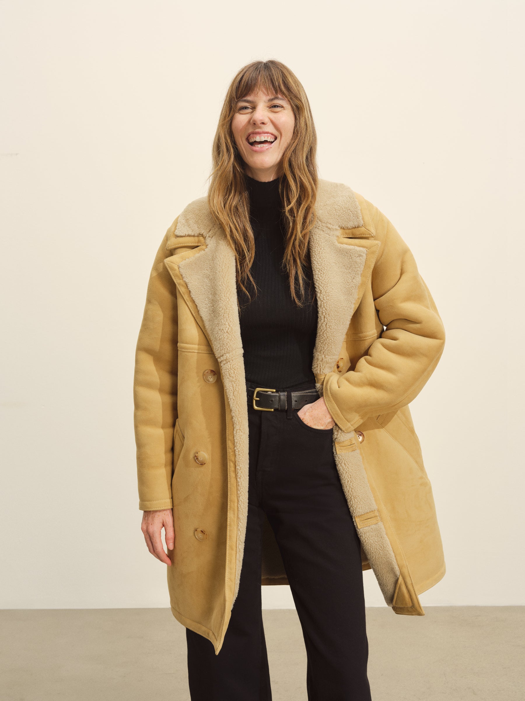 Alternative view of Wheat Roper Shearling Ranch Peacoat