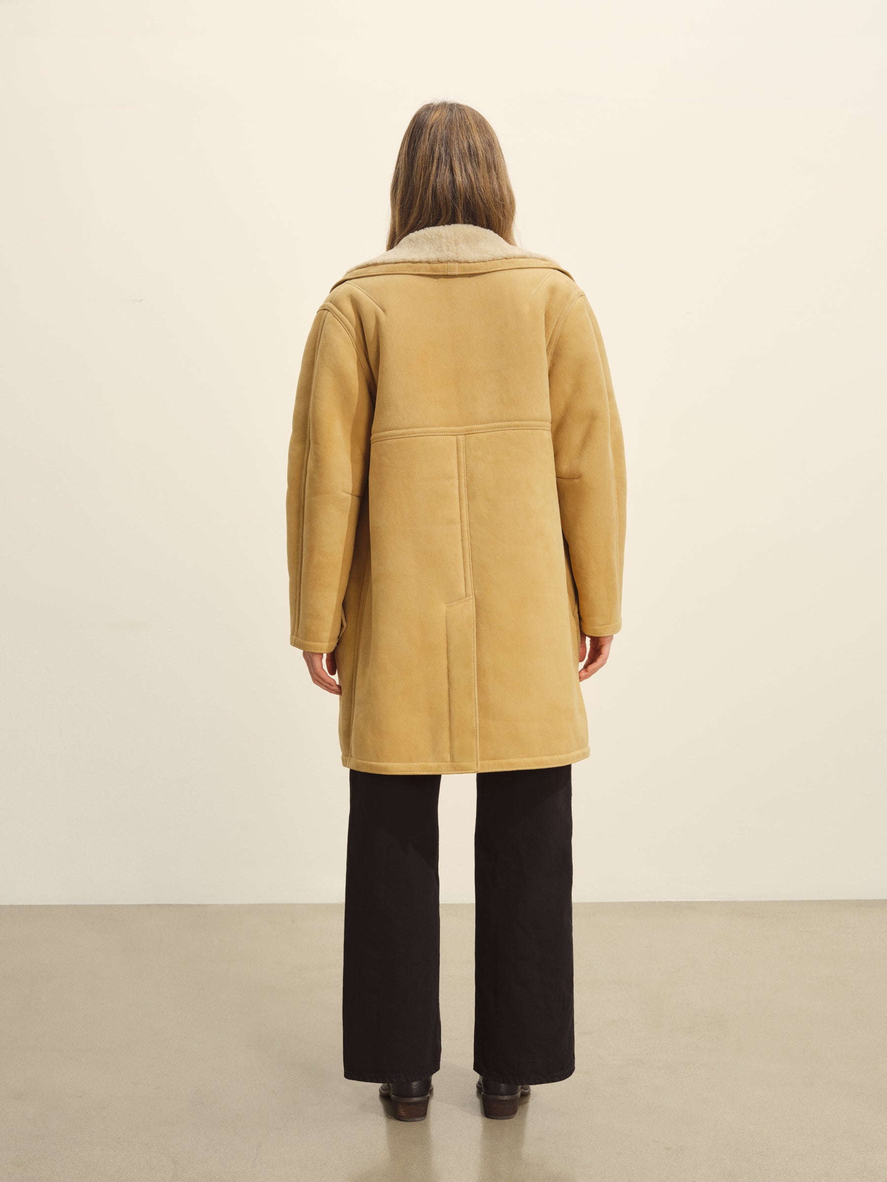 Wheat Roper Shearling Ranch Peacoat - Image 7