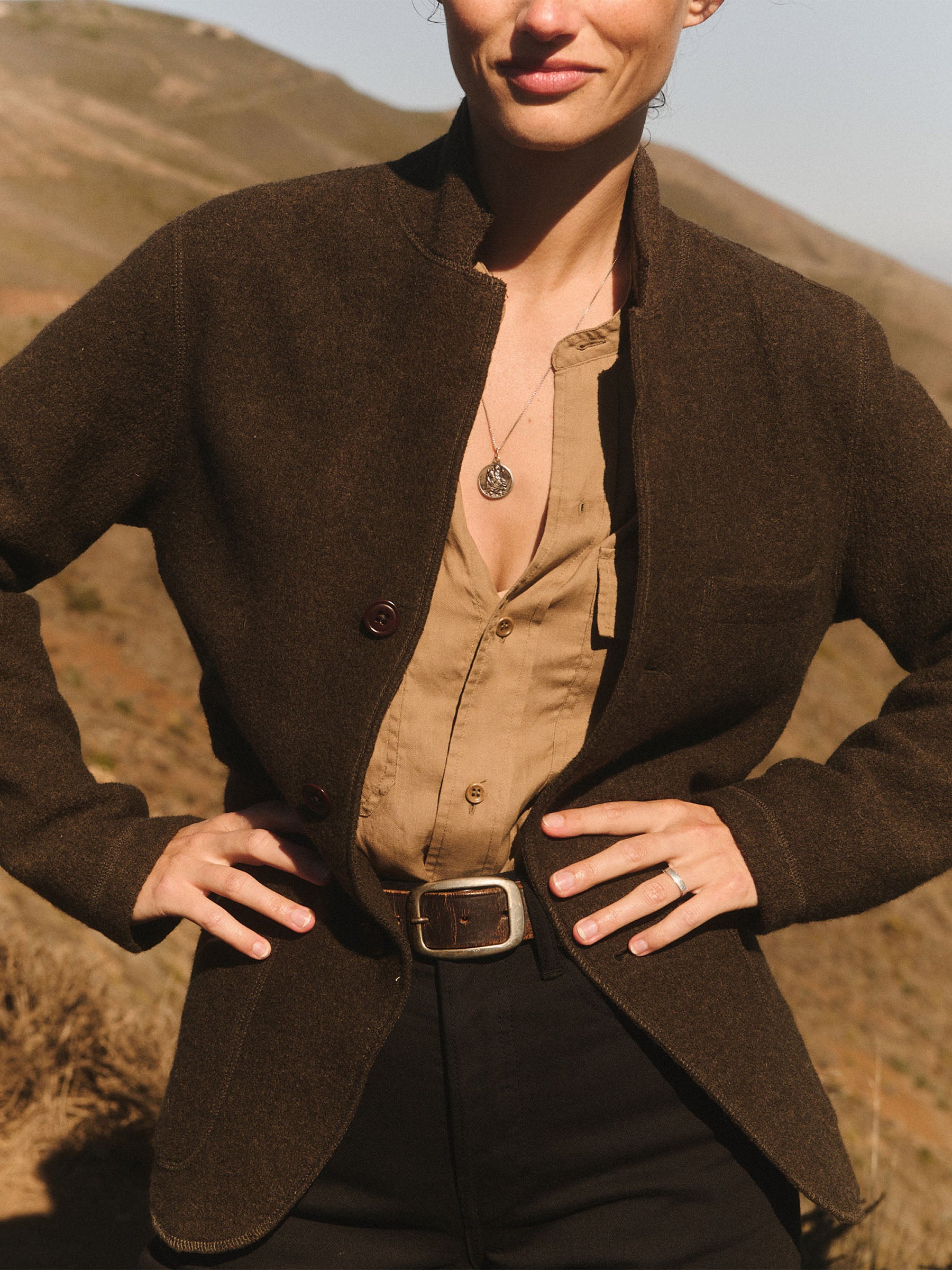 Heather Sable Felted Wool Chore Coat