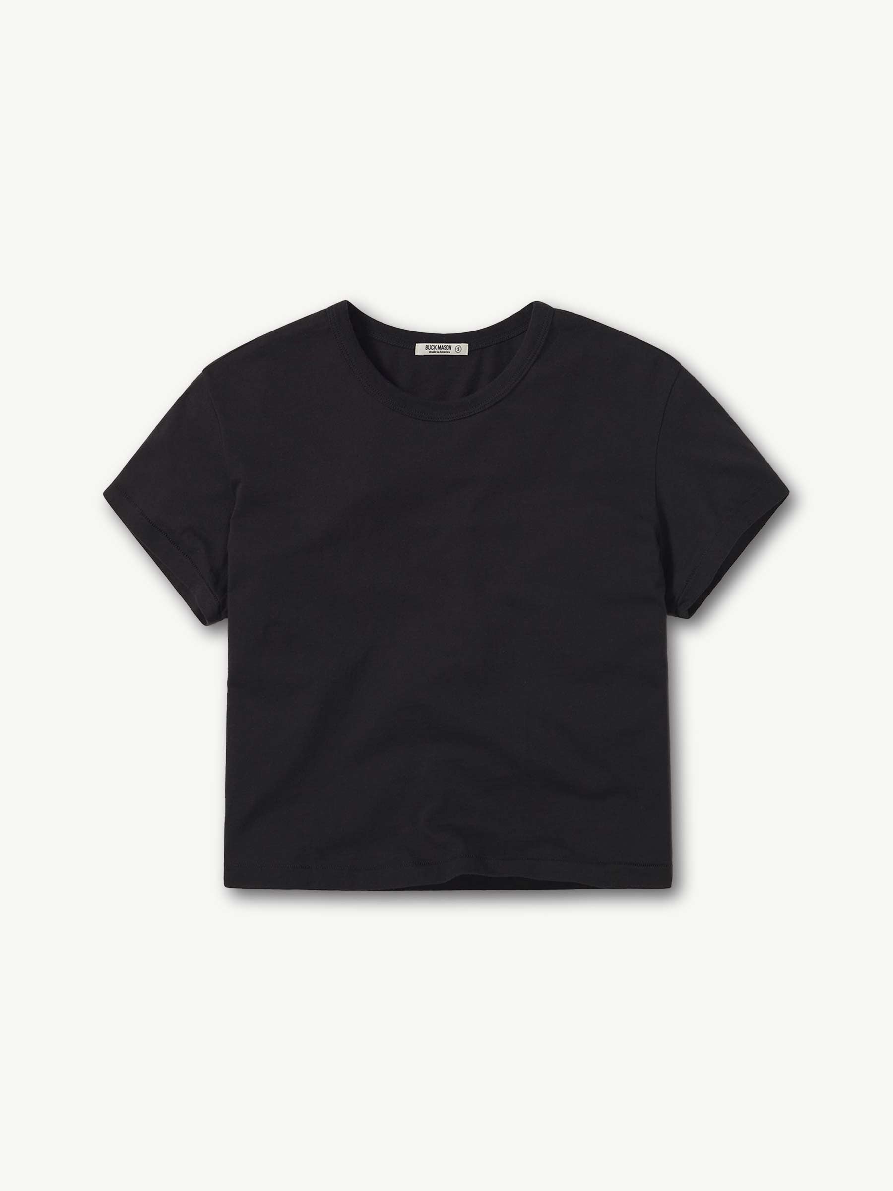 Black Pima Boxy Crew