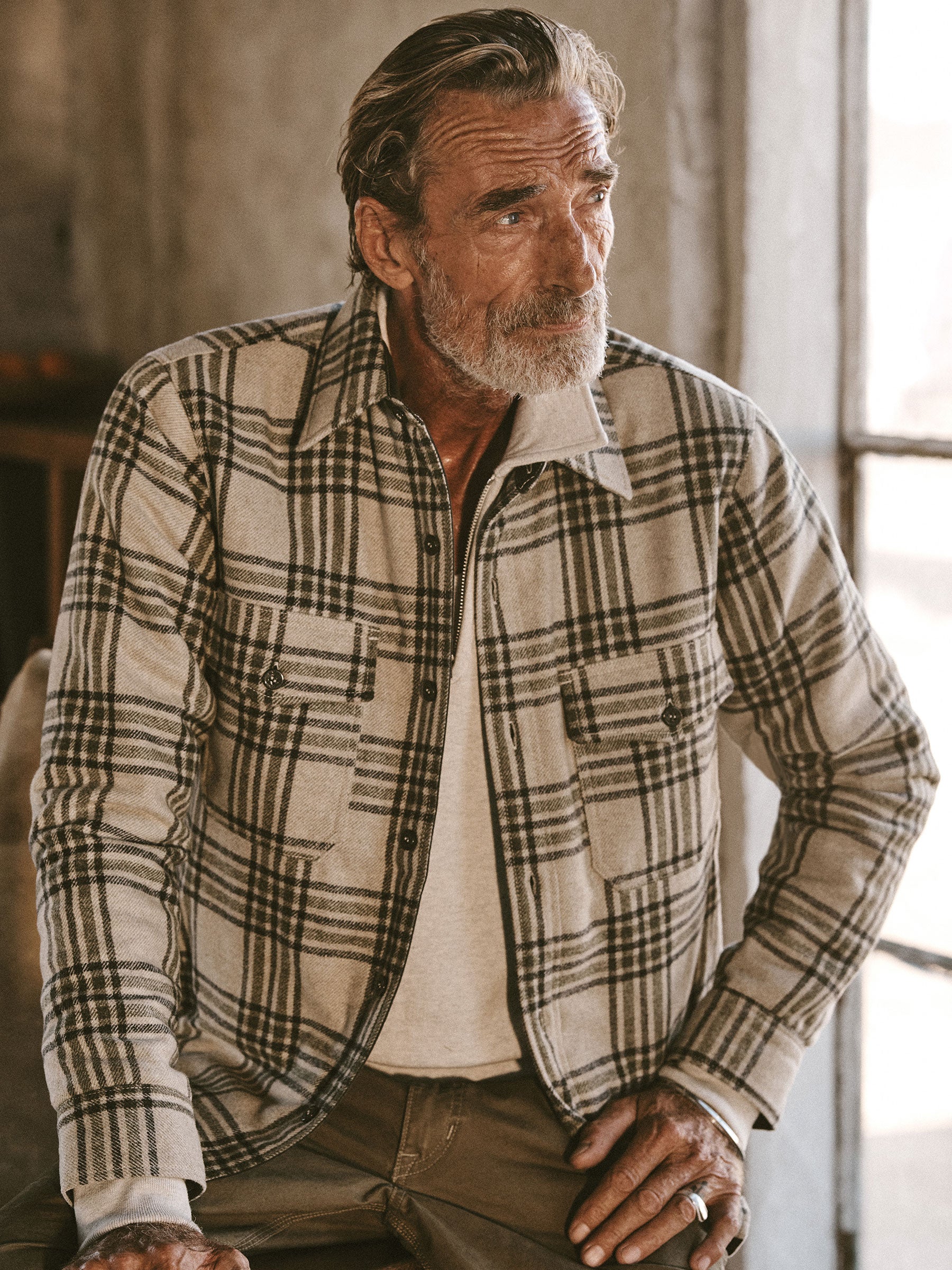 Khaki/Olive Wool Plaid CPO Jacket - Image 2