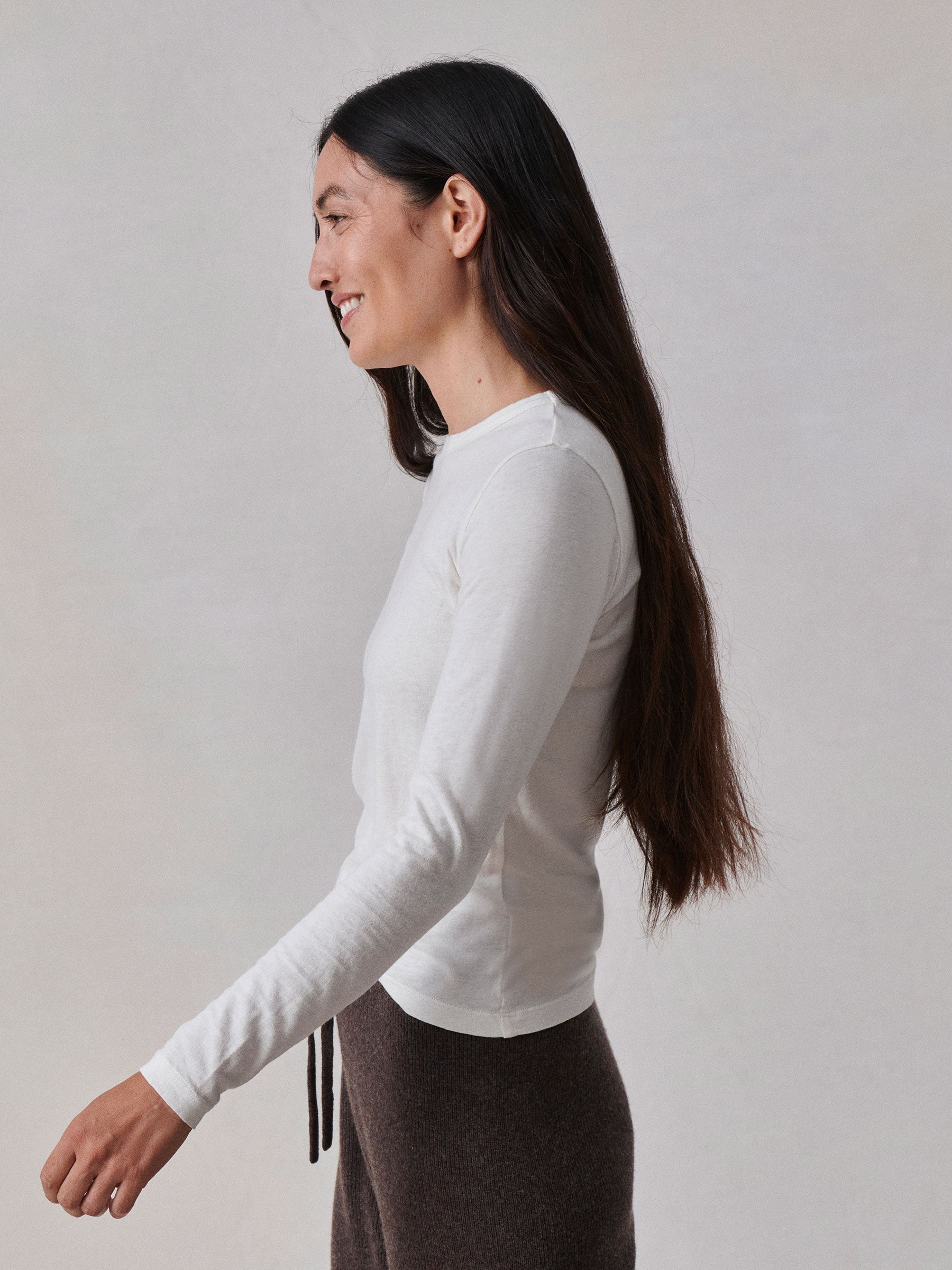 White Cloud Jersey L/S Slim Crew - Image 3