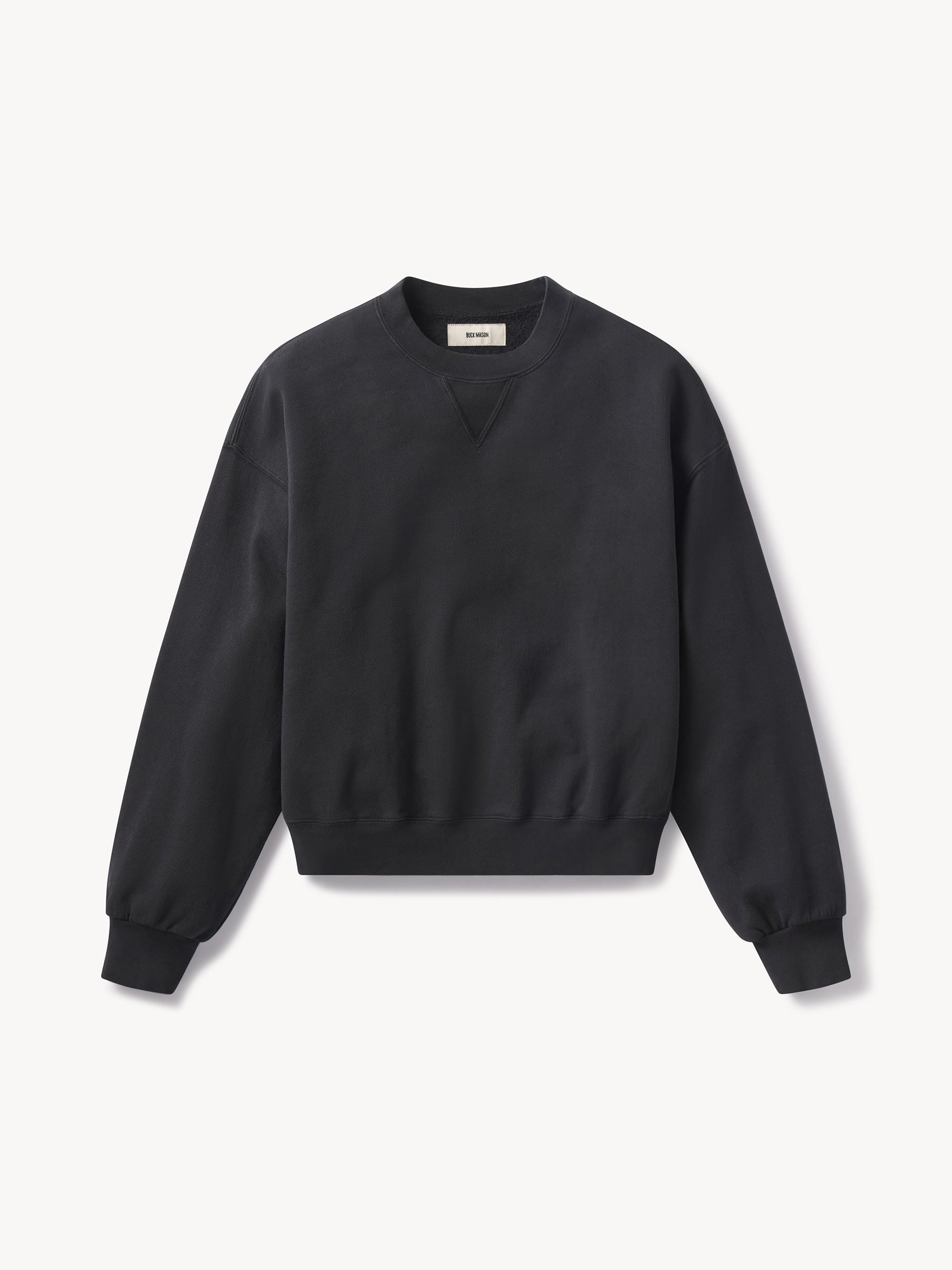 Soft Black Venice Wash Vintage Interloop Oversized Crew