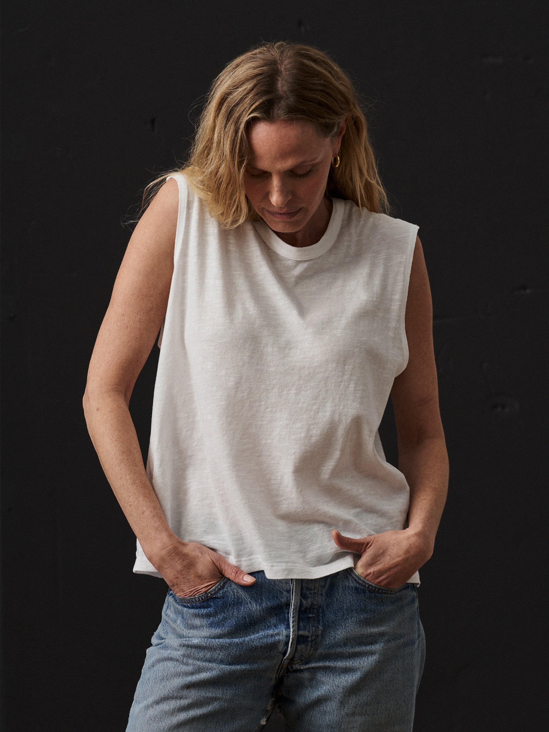 White Slub Muscle Tank - Image 7