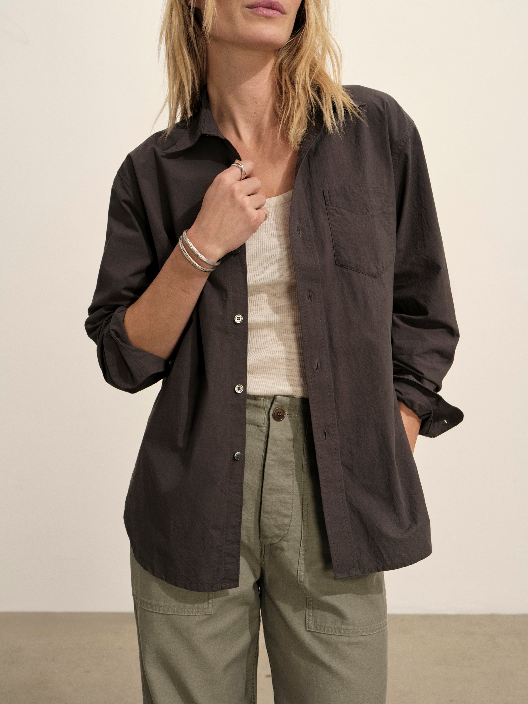Washed Black Mainstay Cotton Shirt - Image 4