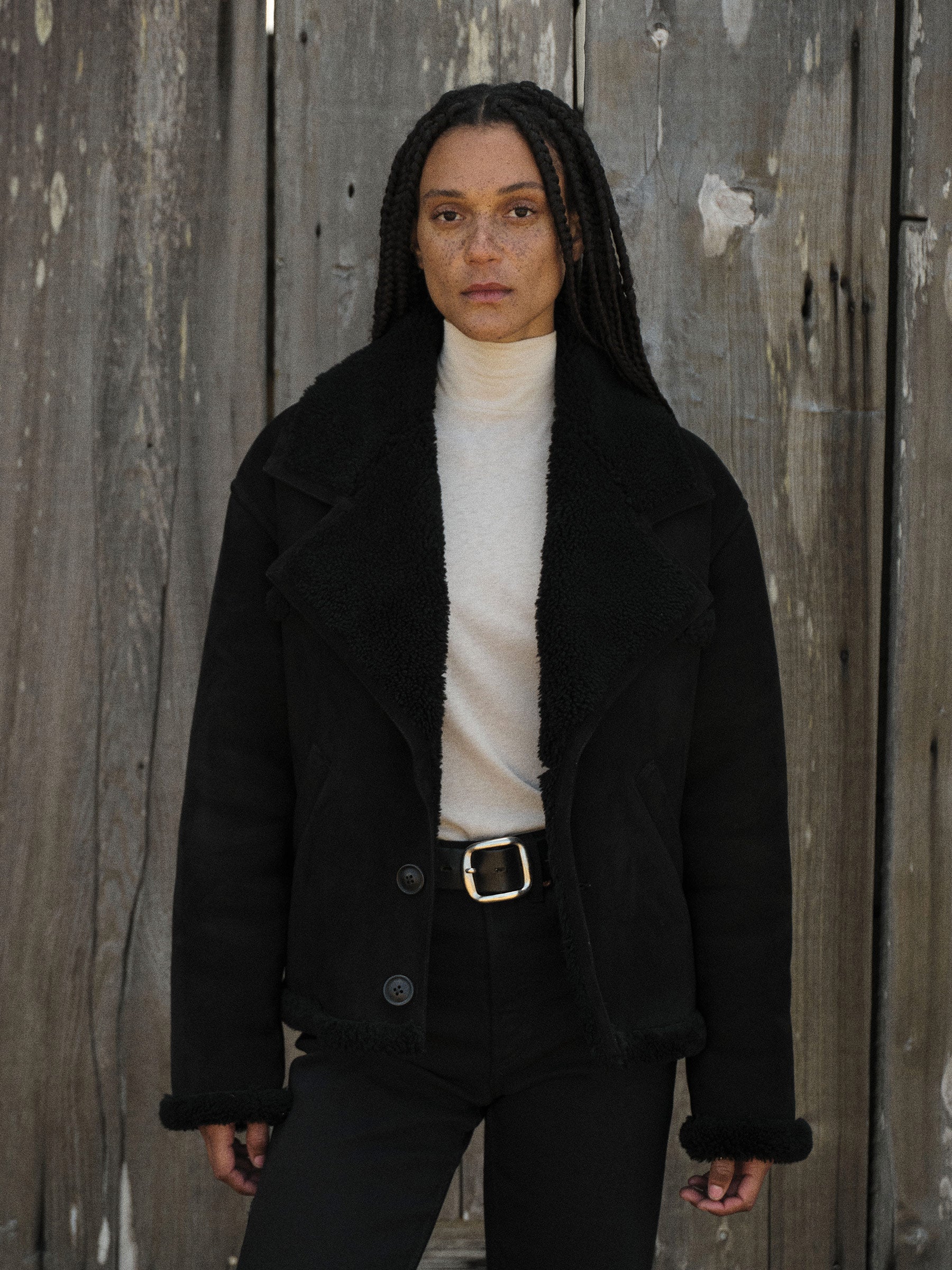 Alternative view of Black Shearling Ranch Jacket