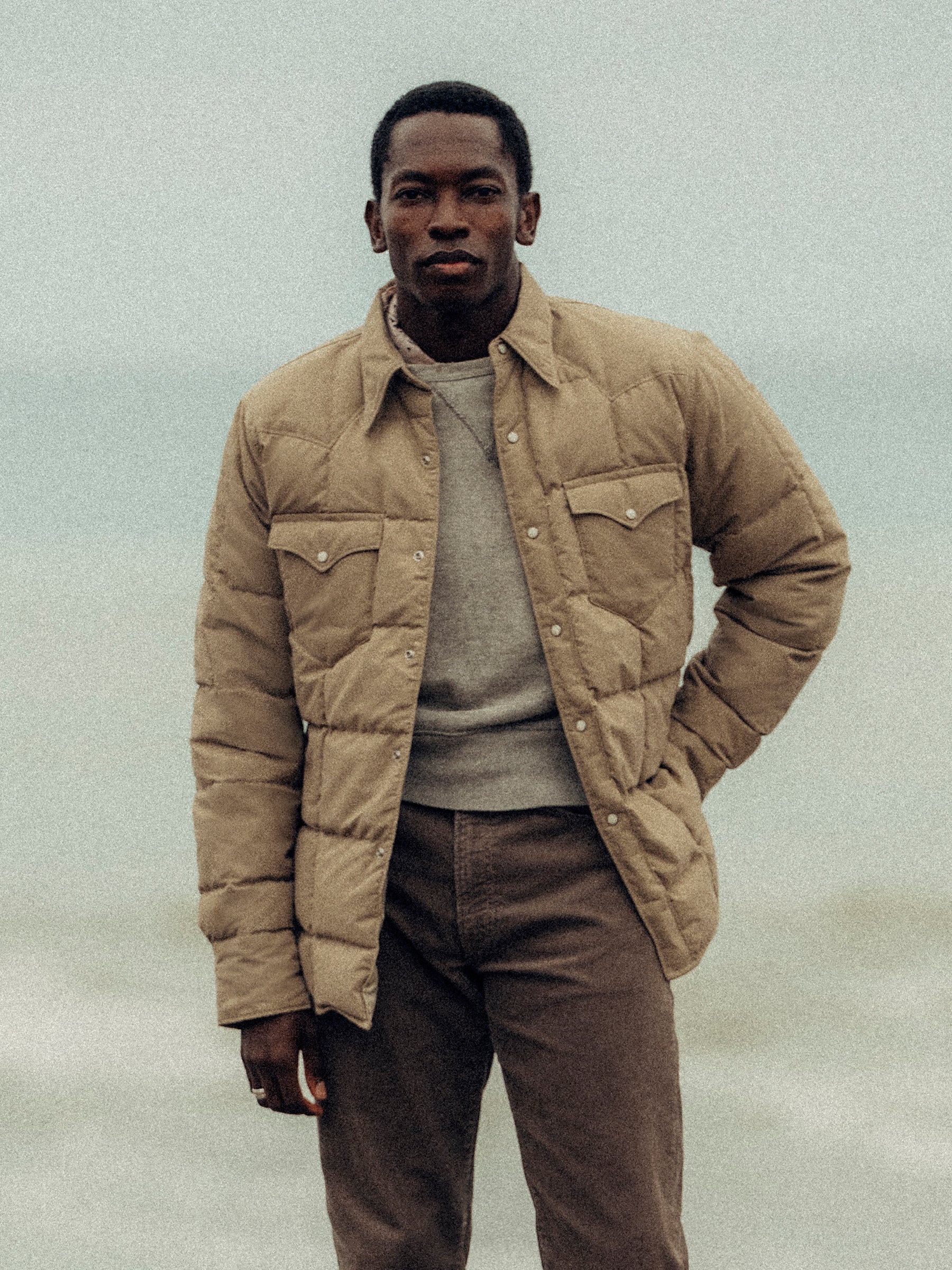 Uniform Khaki Thundercloud Quilted Western Jacket
