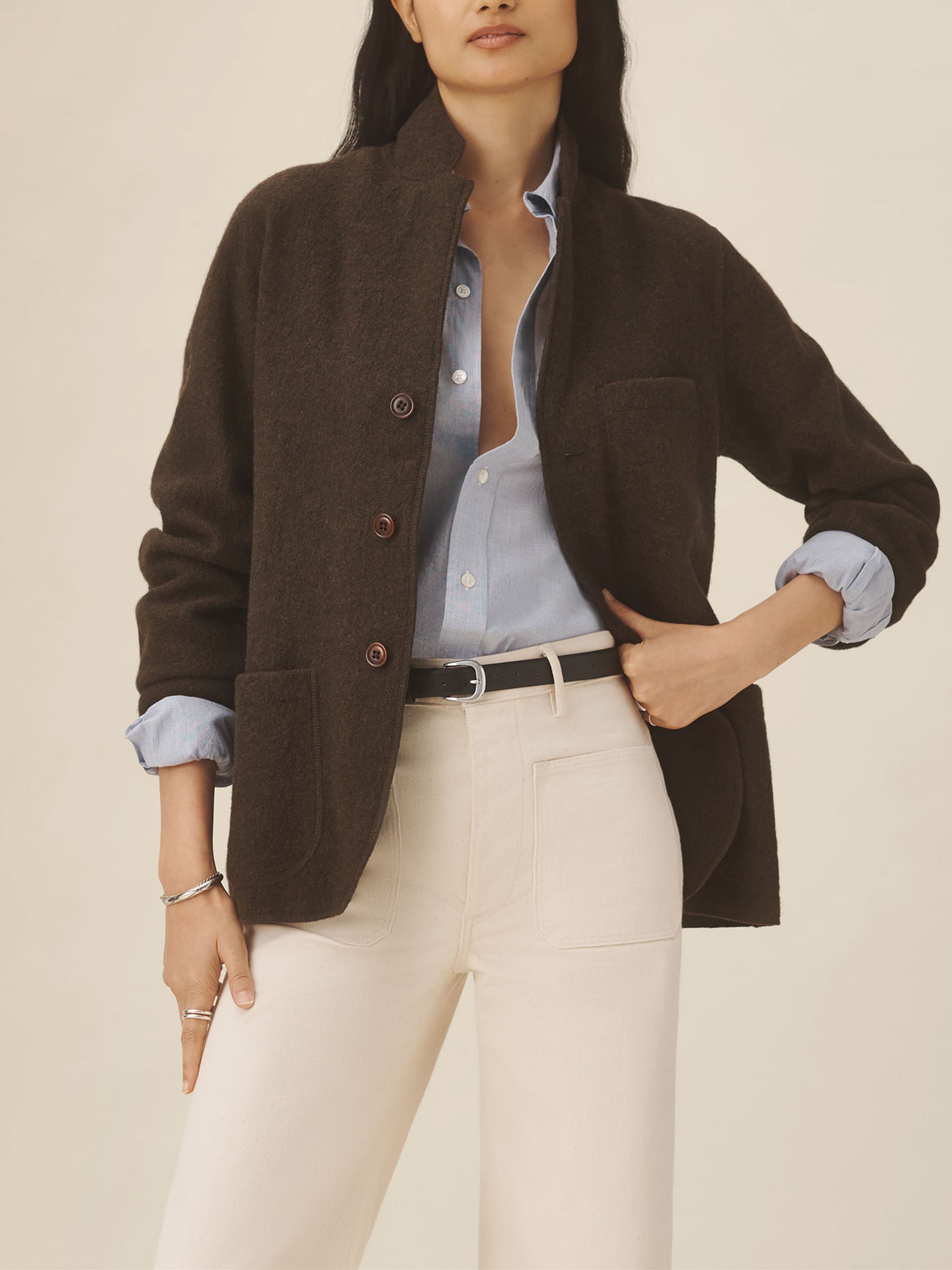 Heather Sable Felted Wool Chore Coat - Image 3