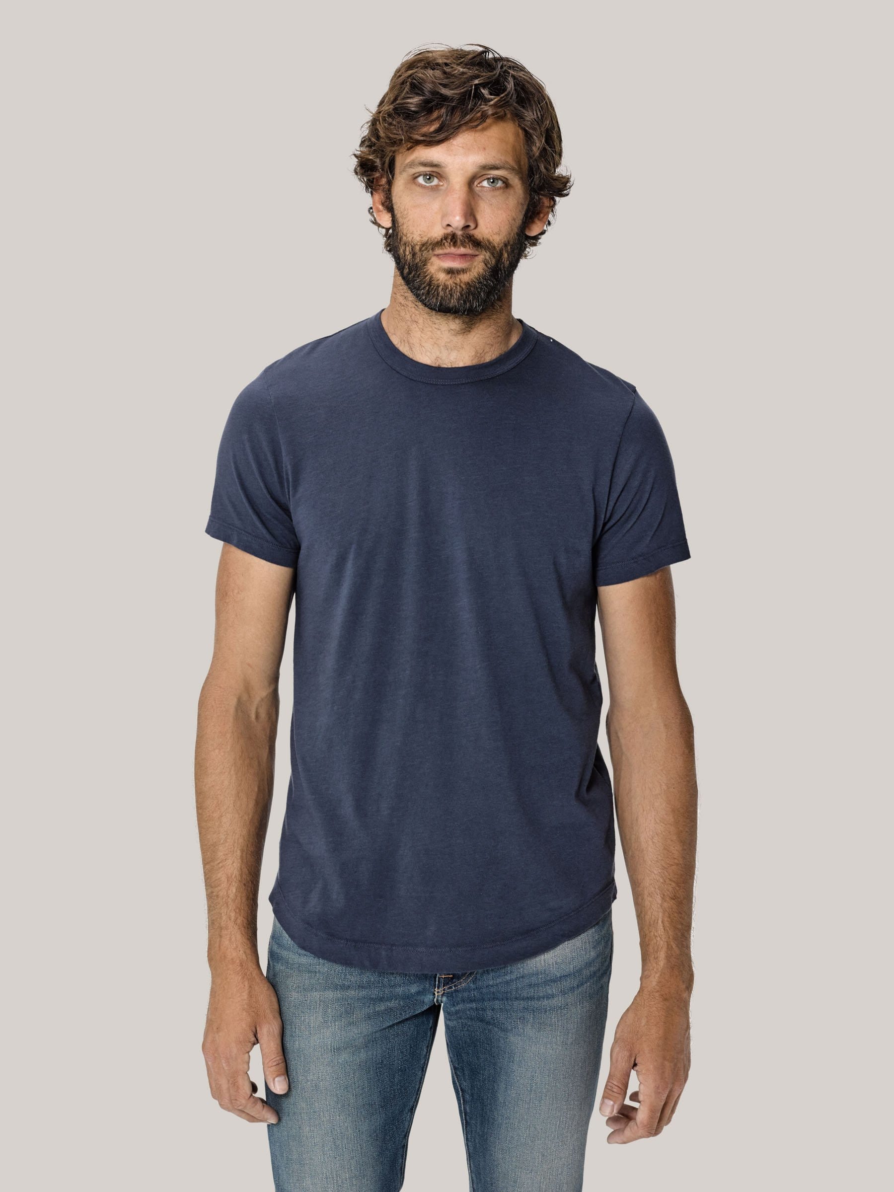 Alternative view of Midnight Slub Curved Hem Tee