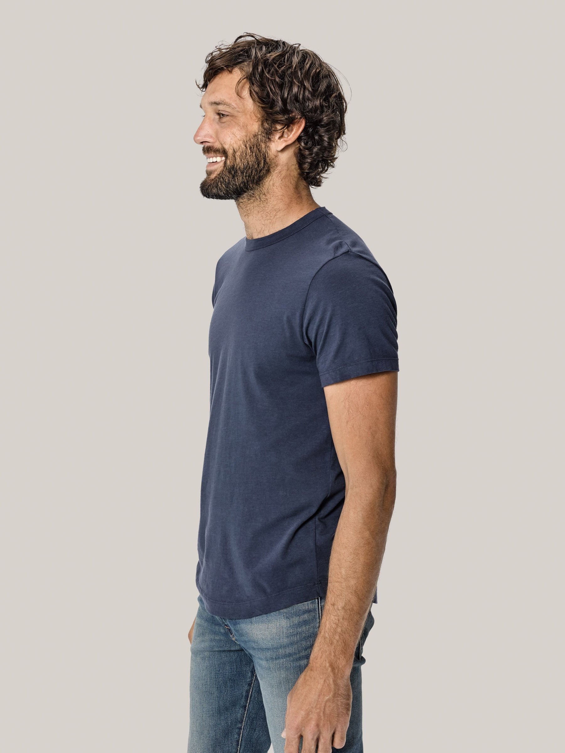Midnight Slub Curved Hem Tee - Image 3