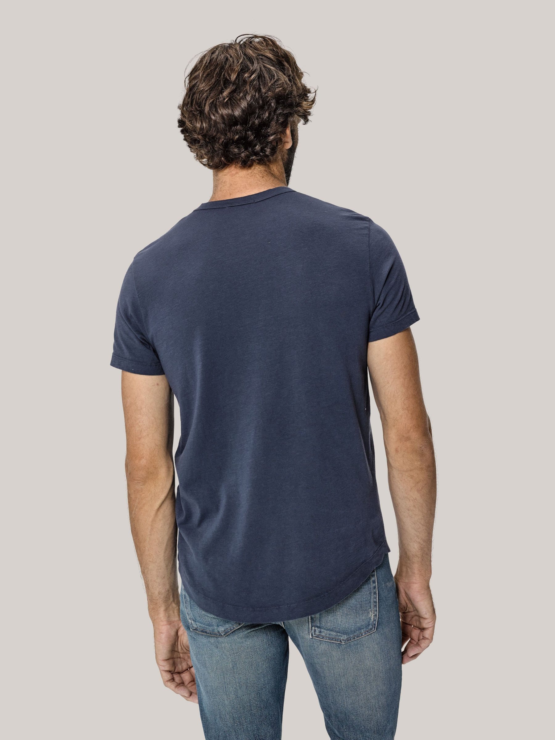 Midnight Slub Curved Hem Tee - Image 4